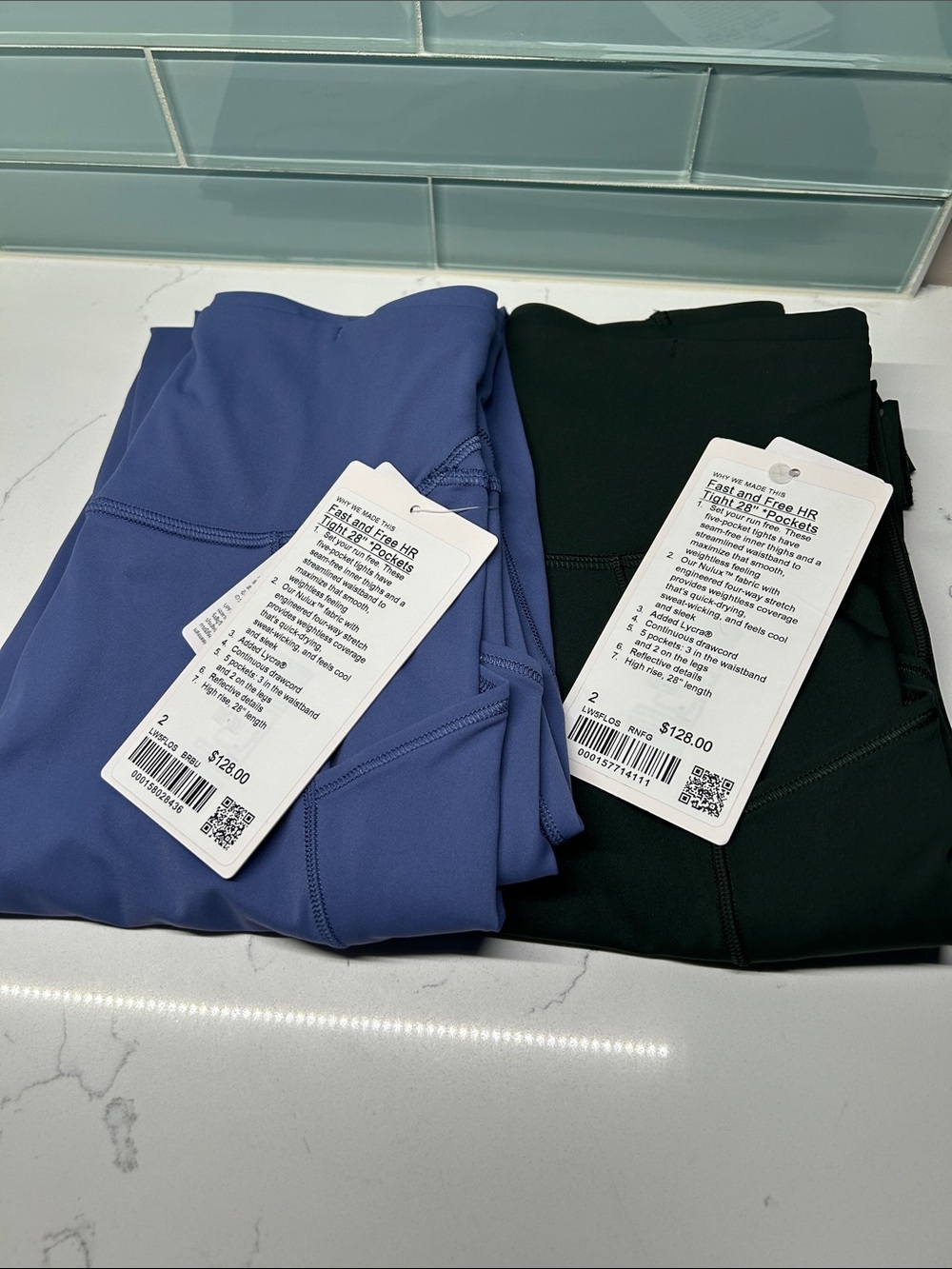 Lululemon NWT athletica High-Rise fast and free Leggings in Periwinkle and Black